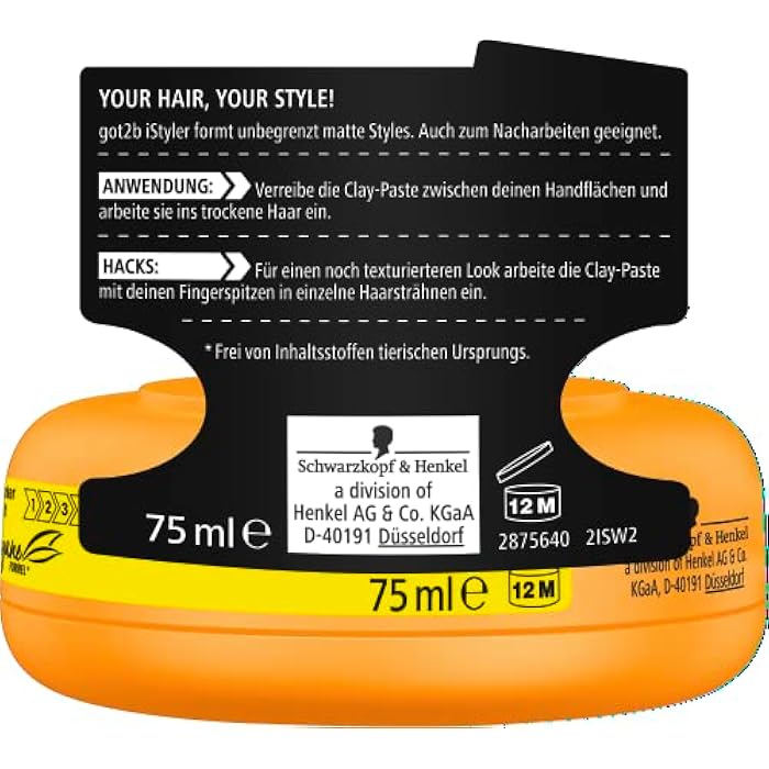 got2b iStyler Texture Clay Halt 4 (75 ml), Hair Cream for Men Gives a Cool Matte Effect, Hair Paste for a Textured, Matte-Defined Style - Image 3
